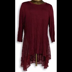 LOGO | Burgundy Plus Size Blouse